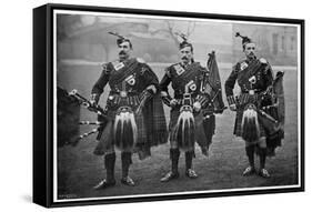 Bagpipers of the 1st Scots Guards-null-Framed Stretched Canvas