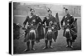 Bagpipers of the 1st Scots Guards-null-Stretched Canvas