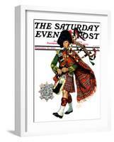 "Bagpipes," Saturday Evening Post Cover, September 10, 1932-Edgar Franklin Wittmack-Framed Giclee Print