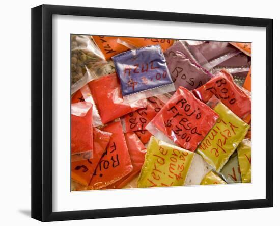 Bags of Powdered Dyes at the Mercado Hidalgo, Guanajuato, Mexico-Julie Eggers-Framed Photographic Print