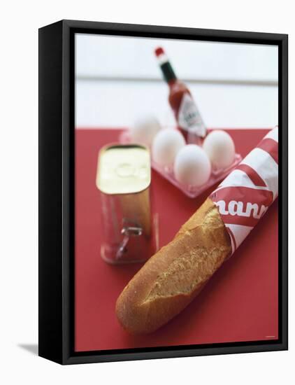 Baguette, Tin of Corned Beef, Eggs and Tabasco-Peter Medilek-Framed Stretched Canvas