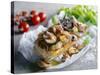 Baguette with Mushrooms and Onions-null-Stretched Canvas