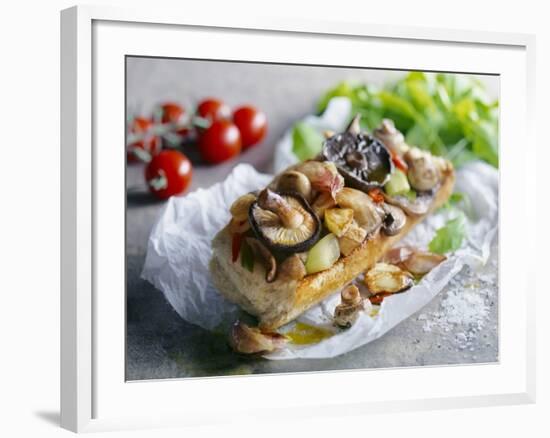 Baguette with Mushrooms and Onions-null-Framed Photographic Print