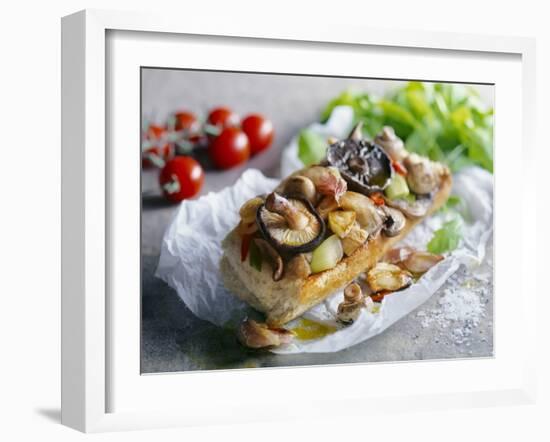 Baguette with Mushrooms and Onions-null-Framed Photographic Print