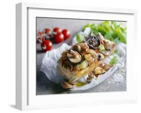 Baguette with Mushrooms and Onions-null-Framed Photographic Print