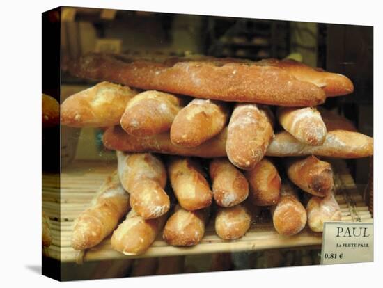 Baguettes in the Window of the Paul Bread Shop, Lille, Flanders, Nord, France-David Hughes-Stretched Canvas