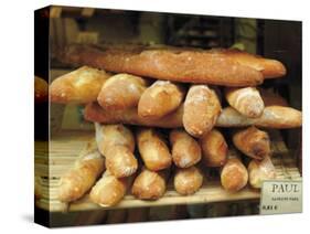 Baguettes in the Window of the Paul Bread Shop, Lille, Flanders, Nord, France-David Hughes-Stretched Canvas