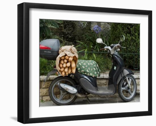 Baguettes on Back on Scooter, Monaco-Ethel Davies-Framed Photographic Print