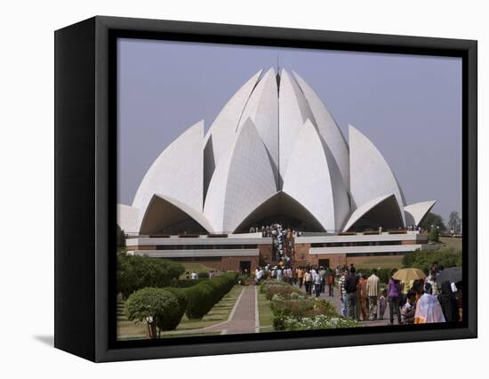 Baha'I House of Worship, Lotus Temple, Delhi, India, Asia-null-Framed Stretched Canvas