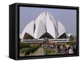 Baha'I House of Worship, Lotus Temple, Delhi, India, Asia-null-Framed Stretched Canvas