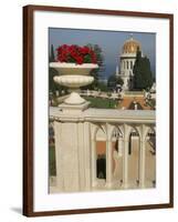 Bahai Gardens and Shrine, with Temple in the Background, Haifa, Israel, Middle East-Eitan Simanor-Framed Photographic Print