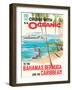 Bahamas Bermuda and the Caribbean - Vintage Home Lines Cruise Liner Travel Poster, 1976-Pacifica Island Art-Framed Art Print