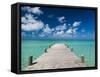 Bahamas, Eleuthera Island, Tarpum Bay, Town Pier-Walter Bibikow-Framed Stretched Canvas