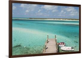Bahamas, Exuma Island, Cays Land and Sea Park. Pier and Moored Boats-Don Paulson-Framed Photographic Print
