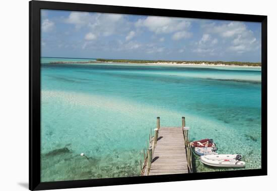 Bahamas, Exuma Island, Cays Land and Sea Park. Pier and Moored Boats-Don Paulson-Framed Photographic Print