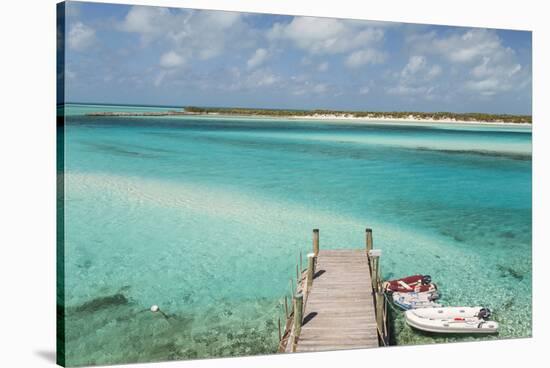 Bahamas, Exuma Island, Cays Land and Sea Park. Pier and Moored Boats-Don Paulson-Stretched Canvas