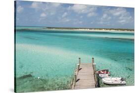 Bahamas, Exuma Island, Cays Land and Sea Park. Pier and Moored Boats-Don Paulson-Stretched Canvas