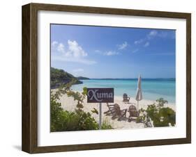 Bahamas, Exuma Island. Chairs on Beach-Don Paulson-Framed Photographic Print