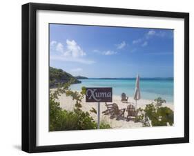 Bahamas, Exuma Island. Chairs on Beach-Don Paulson-Framed Photographic Print