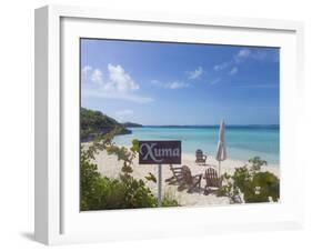 Bahamas, Exuma Island. Chairs on Beach-Don Paulson-Framed Photographic Print