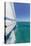 Bahamas, Exuma Island. Sailboat under Sail in Ocean-Don Paulson-Stretched Canvas