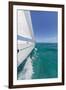 Bahamas, Exuma Island. Sailboat under Sail in Ocean-Don Paulson-Framed Photographic Print