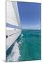 Bahamas, Exuma Island. Sailboat under Sail in Ocean-Don Paulson-Mounted Photographic Print