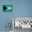 Bahamas Flag Design with Wood Patterning - Flags of the World Series-Philippe Hugonnard-Framed Stretched Canvas displayed on a wall