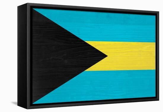 Bahamas Flag Design with Wood Patterning - Flags of the World Series-Philippe Hugonnard-Framed Stretched Canvas