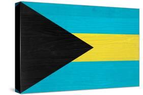 Bahamas Flag Design with Wood Patterning - Flags of the World Series-Philippe Hugonnard-Stretched Canvas