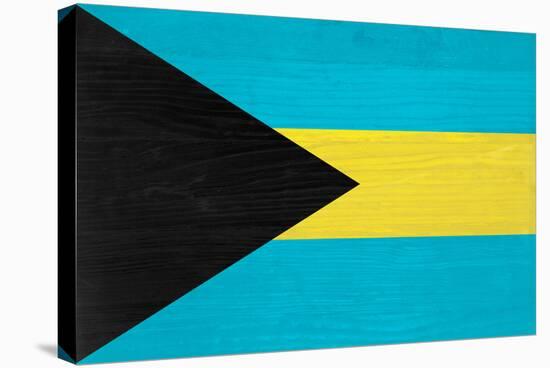 Bahamas Flag Design with Wood Patterning - Flags of the World Series-Philippe Hugonnard-Stretched Canvas