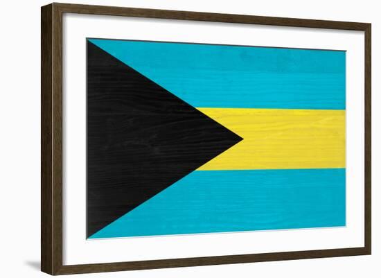 Bahamas Flag Design with Wood Patterning - Flags of the World Series-Philippe Hugonnard-Framed Art Print