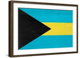 Bahamas Flag Design with Wood Patterning - Flags of the World Series-Philippe Hugonnard-Framed Art Print