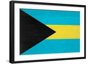 Bahamas Flag Design with Wood Patterning - Flags of the World Series-Philippe Hugonnard-Framed Art Print