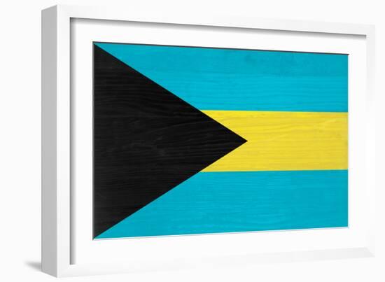 Bahamas Flag Design with Wood Patterning - Flags of the World Series-Philippe Hugonnard-Framed Premium Giclee Print