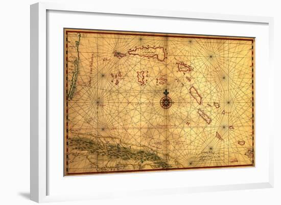 Bahamas - Panoramic Map-Lantern Press-Framed Art Print