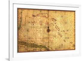 Bahamas - Panoramic Map-Lantern Press-Framed Art Print