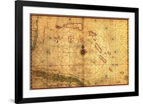 Bahamas - Panoramic Map-Lantern Press-Framed Art Print