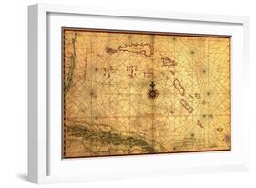 Bahamas - Panoramic Map-Lantern Press-Framed Art Print