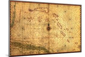 Bahamas - Panoramic Map-Lantern Press-Mounted Art Print