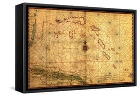 Bahamas - Panoramic Map-Lantern Press-Framed Stretched Canvas