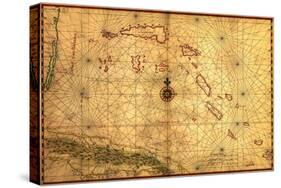 Bahamas - Panoramic Map-Lantern Press-Stretched Canvas