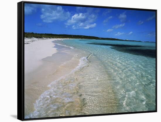 Bahamas. Pristine Beach-Kent Foster-Framed Stretched Canvas