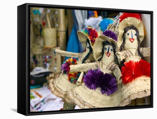 Bahamian Dolls at Straw Market, Nassau, Bahamas, Caribbean-Walter Bibikow-Framed Stretched Canvas