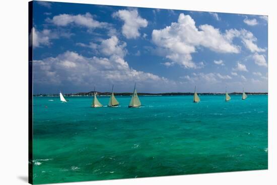 Bahamian Racing Sloop at the Annual National Family Island Regatta, Georgetown, Great Exuma-null-Stretched Canvas