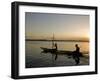 Bahia, Barra De Serinhaem, Fishermen Returning to Shore at Sunset in Thier Dug Out Canoe, Brazil-Mark Hannaford-Framed Photographic Print