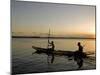 Bahia, Barra De Serinhaem, Fishermen Returning to Shore at Sunset in Thier Dug Out Canoe, Brazil-Mark Hannaford-Mounted Photographic Print