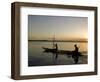 Bahia, Barra De Serinhaem, Fishermen Returning to Shore at Sunset in Thier Dug Out Canoe, Brazil-Mark Hannaford-Framed Photographic Print