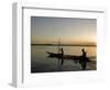 Bahia, Barra De Serinhaem, Fishermen Returning to Shore at Sunset in Thier Dug Out Canoe, Brazil-Mark Hannaford-Framed Photographic Print