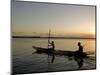 Bahia, Barra De Serinhaem, Fishermen Returning to Shore at Sunset in Thier Dug Out Canoe, Brazil-Mark Hannaford-Mounted Photographic Print